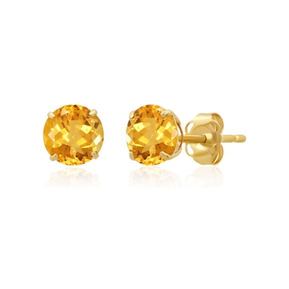 14k Solid Gold 1.5cttw Gemstone Solitaire Earrings - Picture 10 of 14